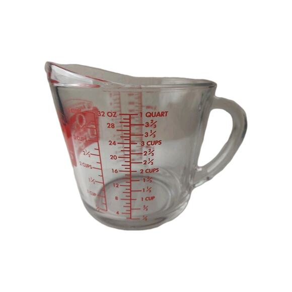 VTG Anchor Hocking Measuring Cup Oven Originals 4 Cup 1 Qt 1L 1000ml 32oz Glass - Picture 2 of 8